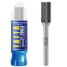 TaitaTools SA-3 Cylindrical Double-Cut Carbide Burr, 1/4 In Shank, 1 Pack