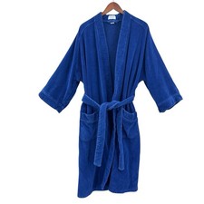 Vintage CHRISTIAN DIOR Monsieur Terry Bath Robe Quiet Luxury Blue One Size X103