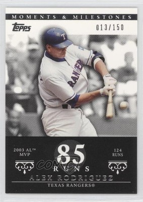 2007 Topps Moments & Milestones 13/150 Alex Rodriguez (2003 AL MVP 124 Runs) 0a1