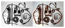Rus. Brown/ Black Leather PONY Driving show training cart harness Breastplt styl