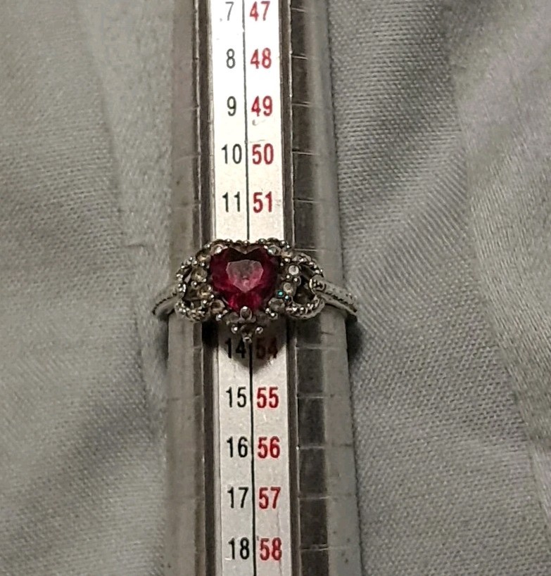 Sterling Silver Ring 925 Heart Ruby Beautiful Jew… - image 3