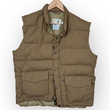 Cabelas Tan Quilted Premier Northern Goose Down Puffer Vest Outdoor Men's Large