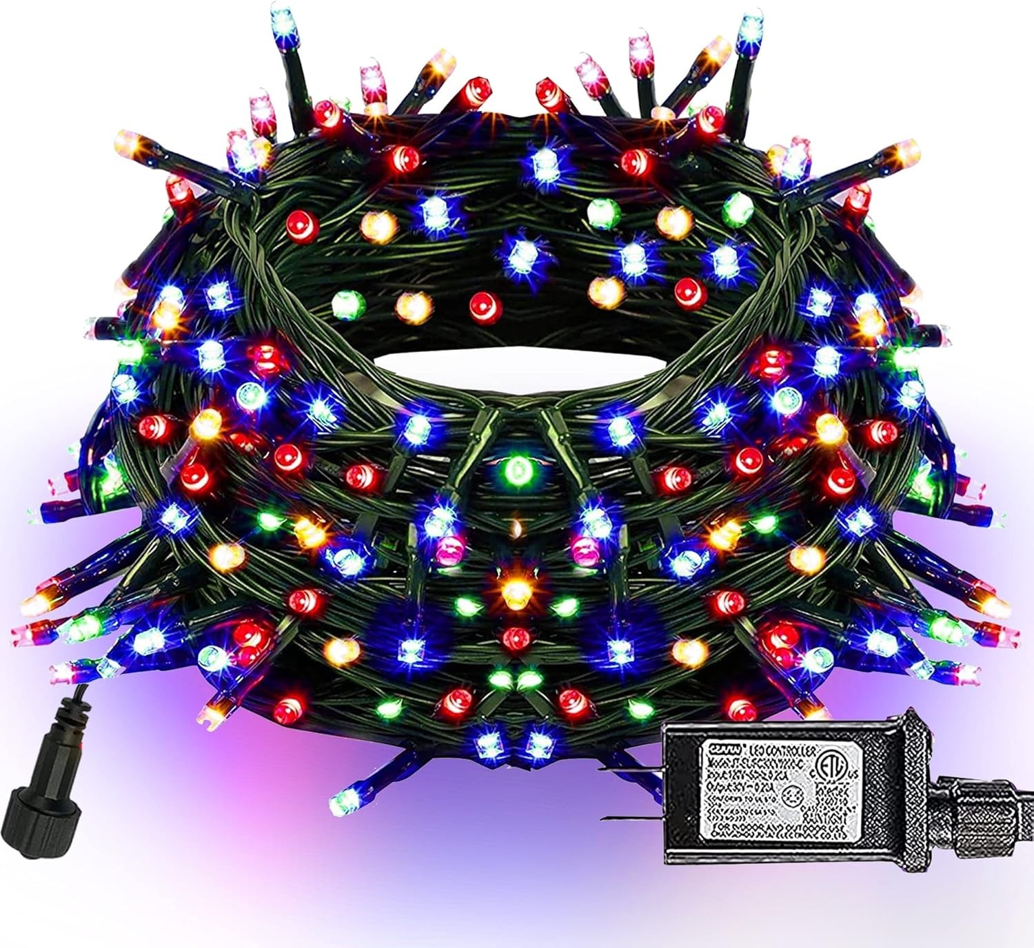 Bright 300 LED Christmas String Lights, 100 FT Connectable Waterproof Str