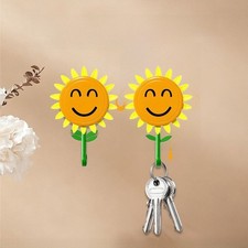 Retractable Plastic Flower Wall Hook for Hanging Keys Bags Decor 90x130mm