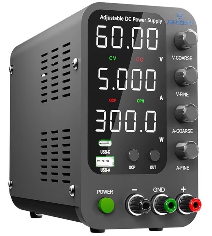 DC Power Supply Variable, 0-60V 0-5A Switching Bench Power Supply with 20W USB