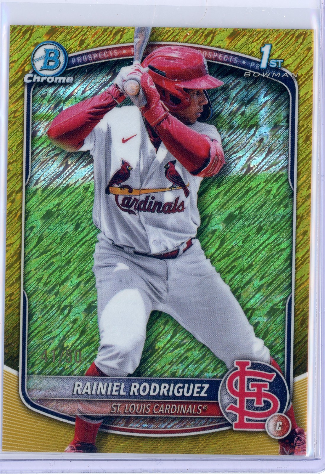 2025 Bowman Chrome Rainiel Rodriguez 1st Gold Shimmer /50