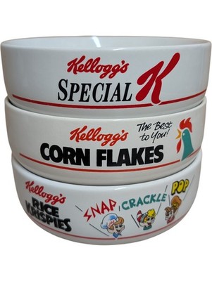 Kellogg's Vintage 1987 Müslischalen Set Corn Flakes Special K Rice Krispies