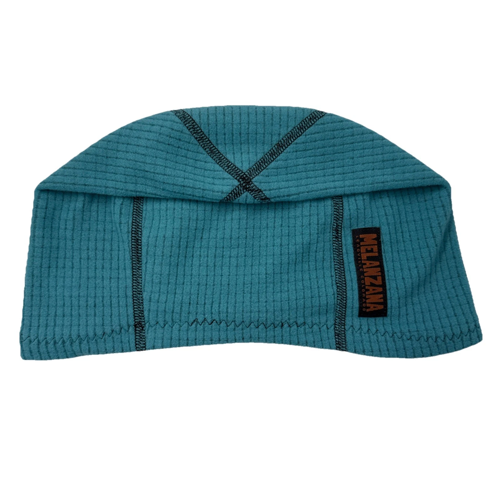 Melanzana Micro Grid Fleece Beanie Skull Cap Hat Adult L Blue Made In USA