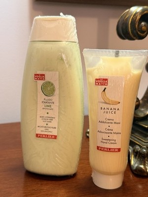 Perlier Moisturizing Fluid Lime w/ Light Effect & Banana Juice Sweetening Cream