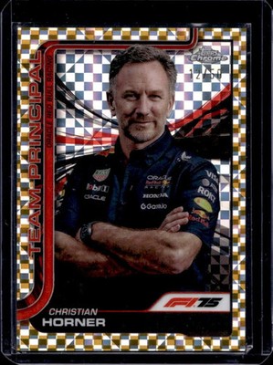 2025 Topps Chrome Formula 1 F1 Christian Horner Gold Checker Flag 12/50 #192