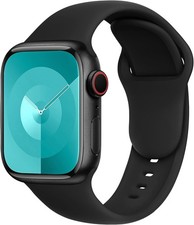 Silicone Strap Compatible with Apple Watch Series 7 40mm 44mm Black
