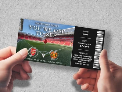 LCM GRAPHICS Personalised Football Match Scratch Off Ticket | Surprise Reveal Keepsake
