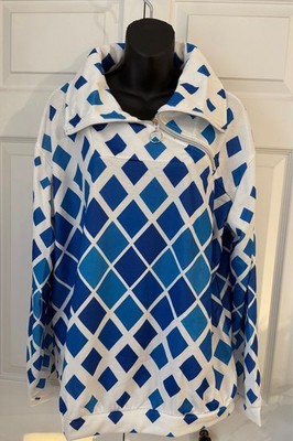 NEW Ace Golfs Women's Blue & White Long Sleeve Golf Shirt 2X