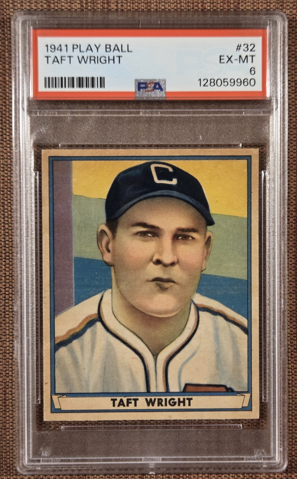 1941 Play Ball #32 Taft Wright Chicago White Sox Original Baseball Card PSA 6