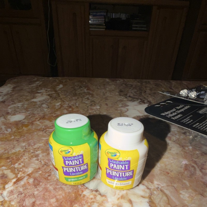 Crayola Washable Paint Set Green and White Arts & Crafts Bottles