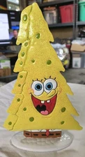 SpongeBob SquarePants Christmas Tree Metal 10" Decor 2011 Nickelodeon Viacom NOS