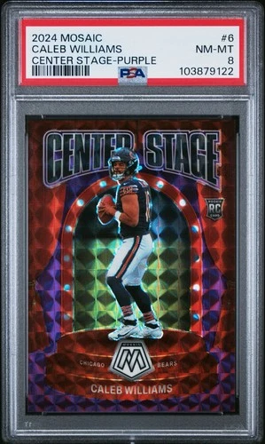 2024 Panini Mosaic - Center Stage Caleb Williams #6 Purple Mosaic Prizm /49 (RC)