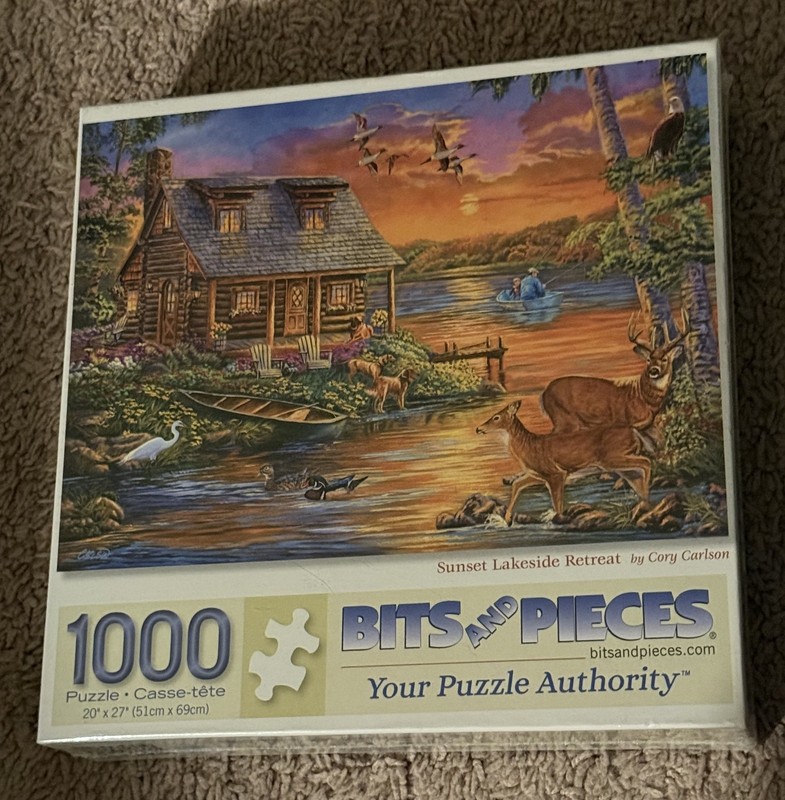 Brand New 1000 Piece Puzzle "Sunset Lake Retreat" by Bits And Pieces