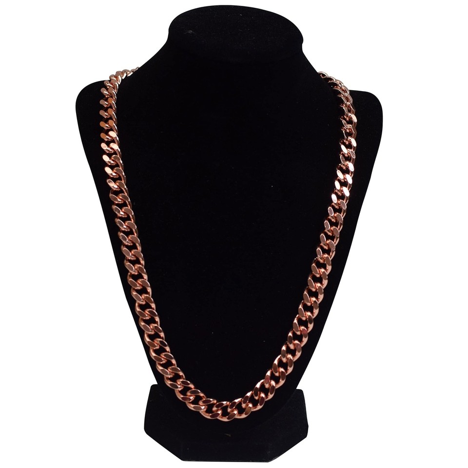 Ikkao 1 Pure Copper Cuban Link Necklace Heavy Solid Statement Jewelry ...