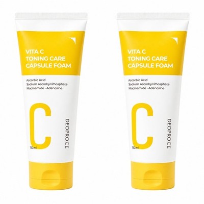 Deoproce Vita C Toning Care Capsule Foam Cleansing 150ml*2Pcs / FREE SHIPPING