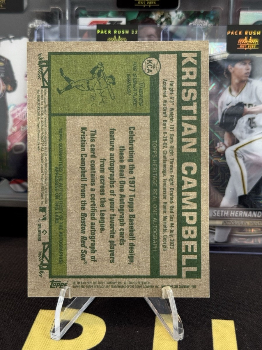 2026 Topps Heritage Kristian Campbell Real One On Card Auto #ROA