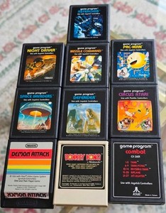 Atari 2600 Cartridge Lot of 9 Arcade Games Pac-Man Donkey Kong Space Invaders