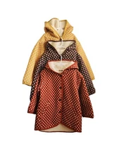 ToTo Heros NEW Kids Toddlers Girls Sherpa Polka Dot Cape Hooded Coat Jacket