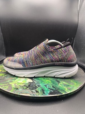 skechers stretch fit multicolor knit slip on low top athletic sneaker 149367