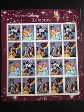 Scott #4025-28 Art of Disney Romance Pane of 20 39¢ Stamps (2006)