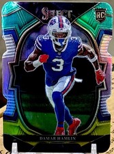 2022 Panini Select - Concourse Damar Hamlin #100 Green & Yellow Prizm Die-Cut...