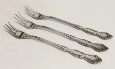 International Warwick Lot (3) Sterling Silver Oyster Seafood or Cocktail Forks