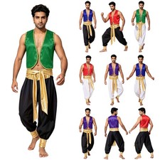 US YiZYiF Mens Arabian Prince Cosplay Costume Halloween Role Play Clubwear Party