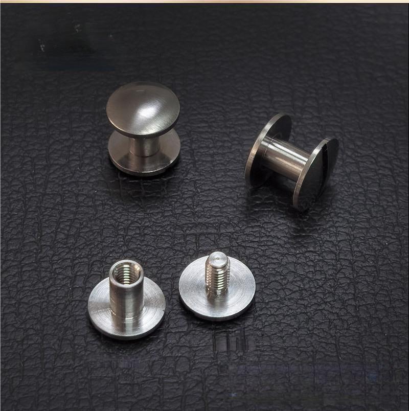 2PCS Pure Titanium Chicago Screws Belt Screw Rivets Bolt Strap Fasteners Leather eBay