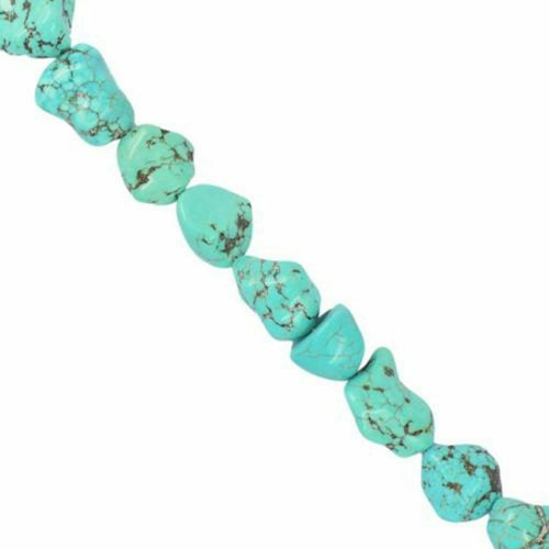Natural Turquoise 10X12MM 100% Real Gemstone Nugget Loose Beads Strand 15" - 第 6/12 張圖片