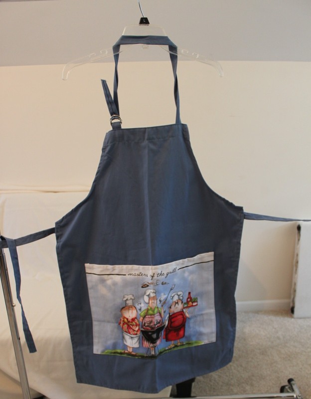 CBB-BBQ Apron Blue with Front Pouch.  Master of the Grill