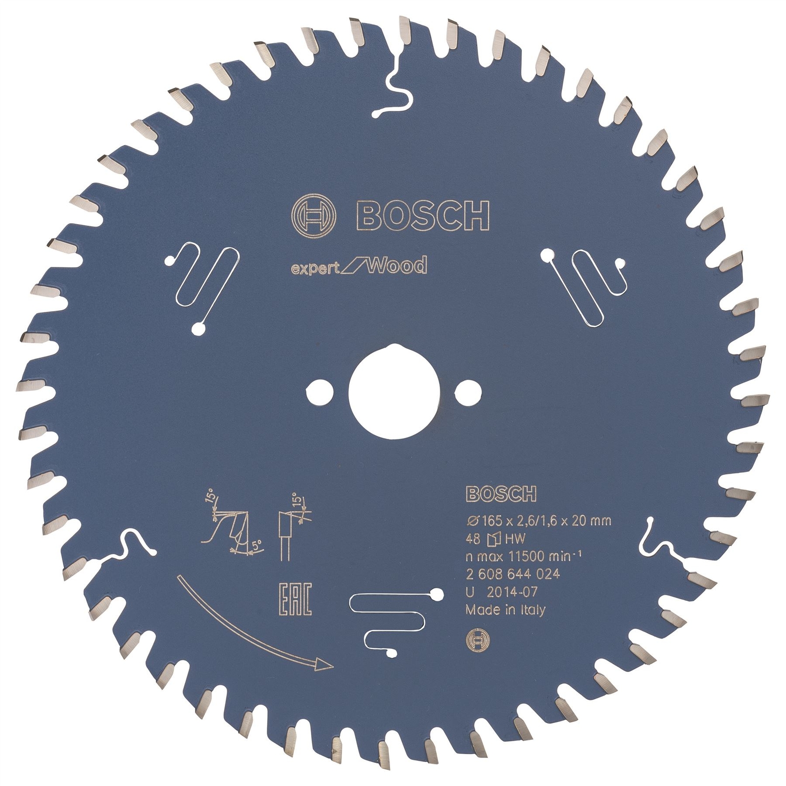 Bosch Circular saw blade Expert Wood 165x20x2,6 mm, 48 2608644024