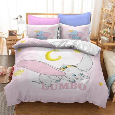 Cartoons Dumbo Elefant Kinder Bettbezug Bettwäsche Set 135x200| Geschenk XS
