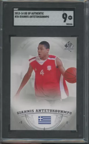 2013-14 SP Authentic Basketball Giannis Antetokounmpo #36 SGC 9 Cracked Slab