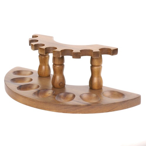 Handmade Wooden Tobacco Pipe Stand Rack fo 7 Tobacco Smoking Pipe Display Holder - Picture 9 of 11