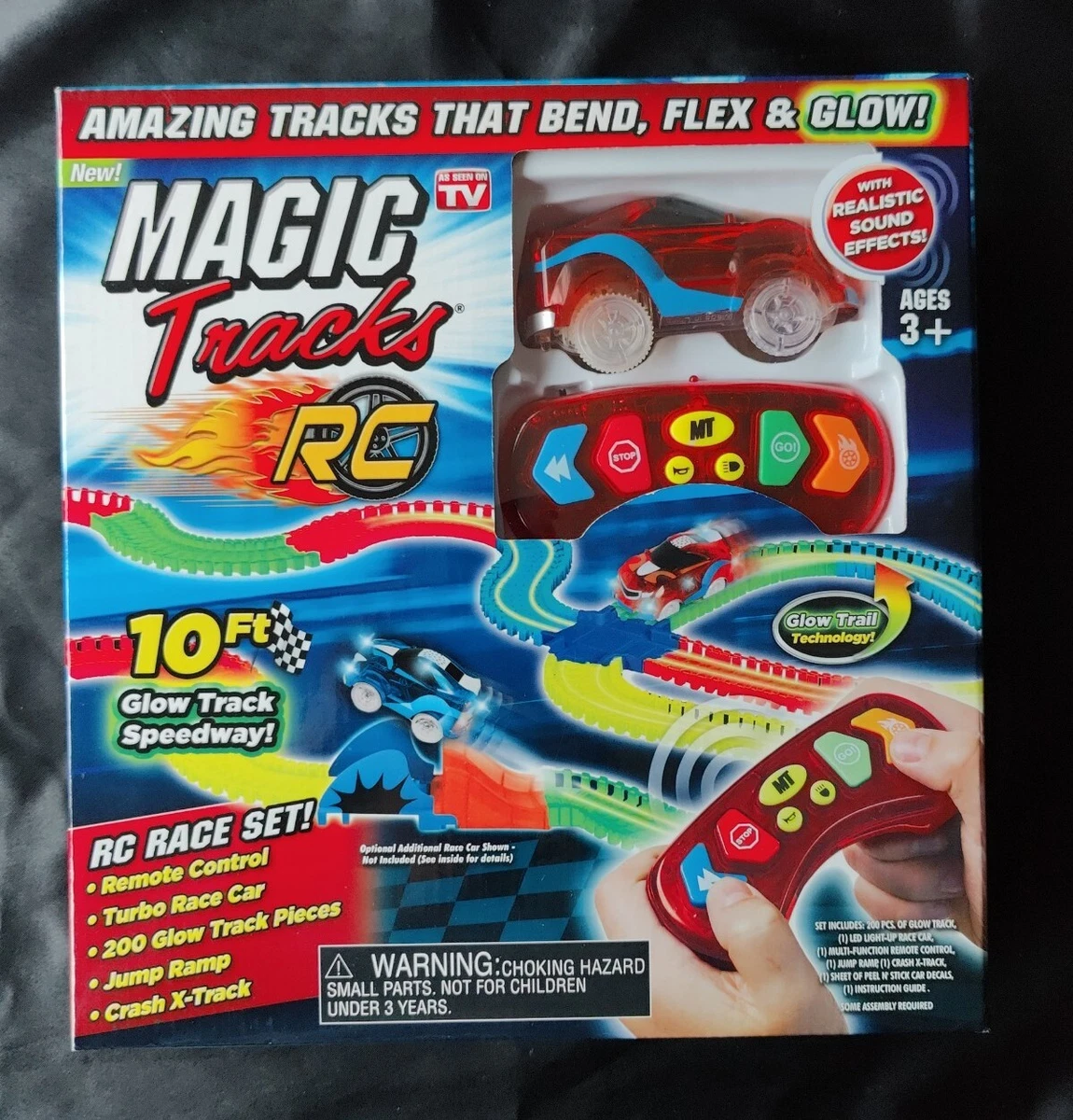 Ontel Magic Tracks The Amazing Racetrack That Can Bend, Flex and Glow - As  Seen On TV Multicolor, 11