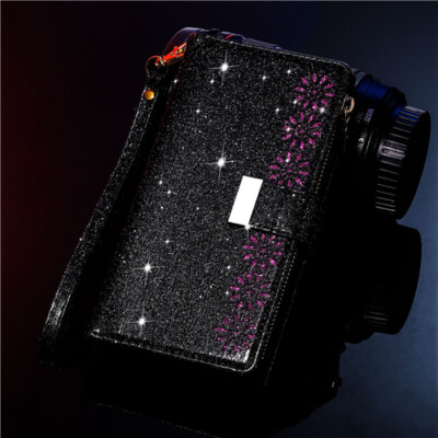 Für Samsung S24 S23 FE S22 S21 S20 Ultra Hülle Leder Wallet Flip Glitzer Case