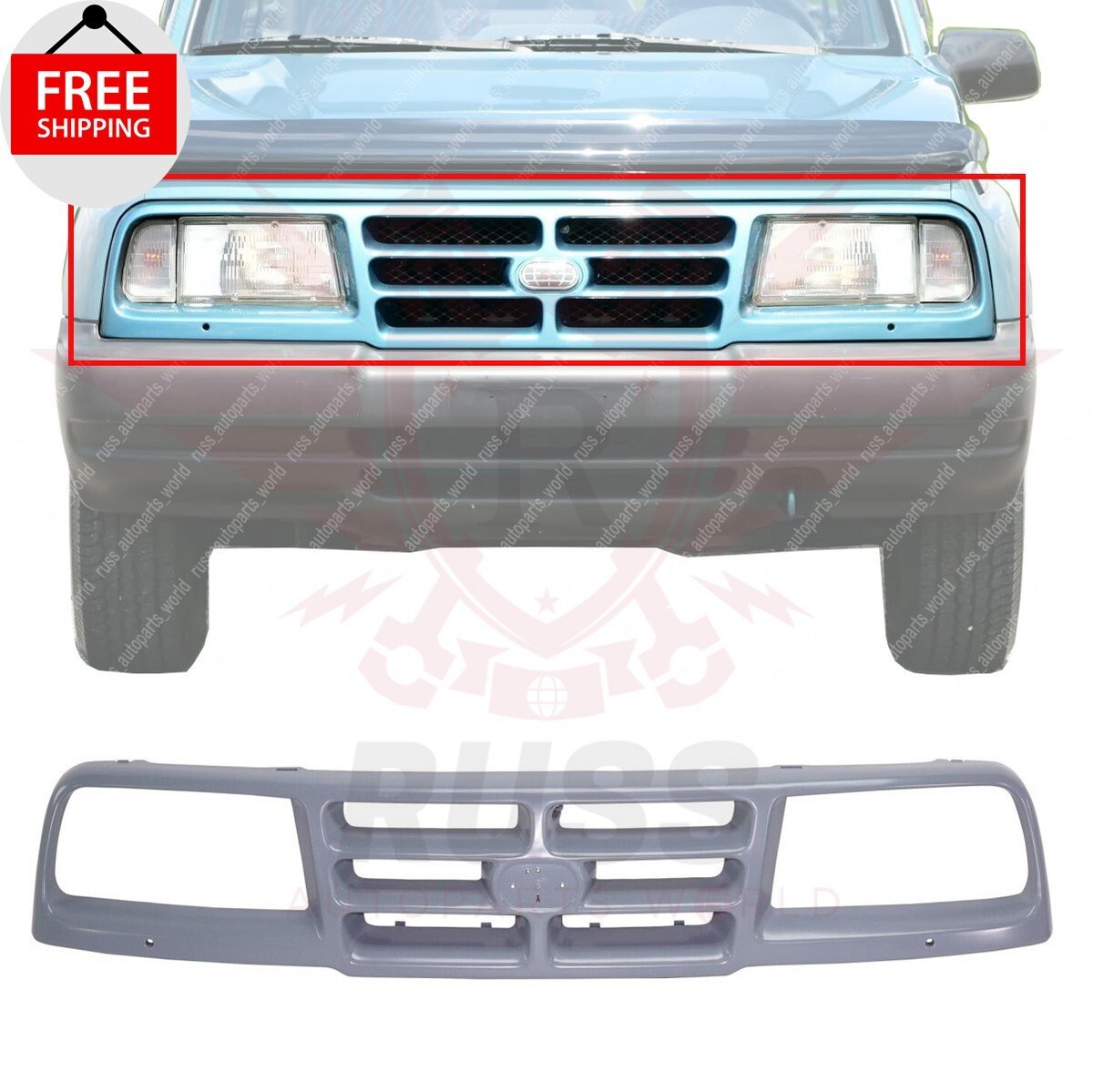 New Front Grille Primed Fits 1998 Chevrolet Tracker / 1996-1997