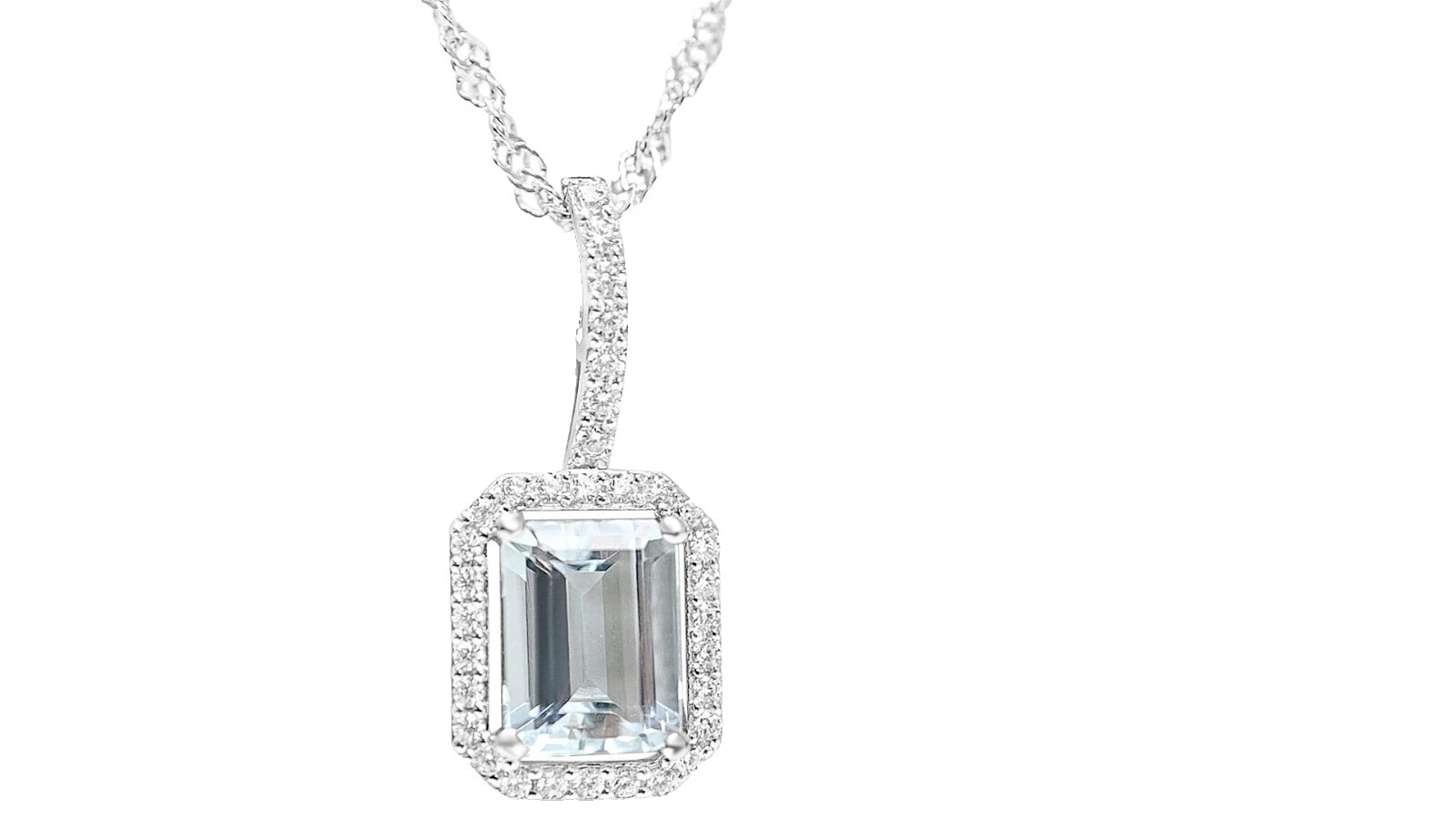 Aquamarine Silver Plated Beauty Fashion Necklaces & Pendants