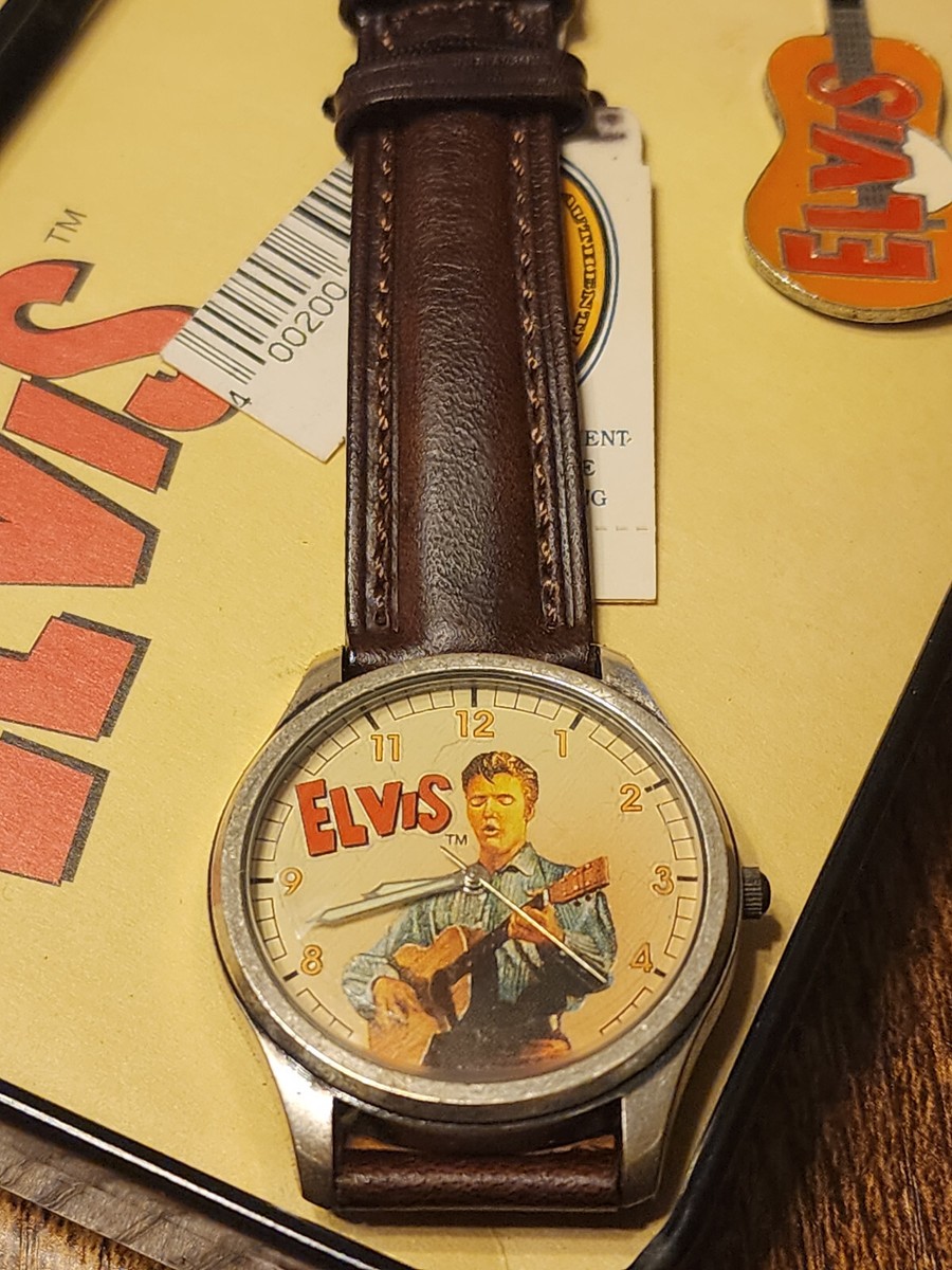 Fossil 1994 Elvis Presley Wrist Watch w/ Pin Limited Edition