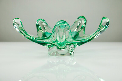 Josef Hospodka Glas Schale für Chribska 60er 70er Jahre Glass Bowl Vintage  MCM