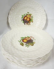 Set/8 COPELAND SPODE J. Price ALDEN fruits & flowers DAISY BORDER 9 1/8" PLATES