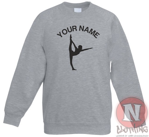 Personalised Gymnastics sweatshirt Children kids tumbling - Just add name - Picture 6 of 13