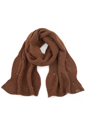 C.C Women Exclusive Women's Warm Brioche Cable Knit Sequin Scarf - Picture 6 of 13