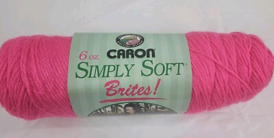 Caron Simply Soft Brites 4-Ply #Acrylic Yarn 1 SKEIN #9604 Watermelon (Pink)