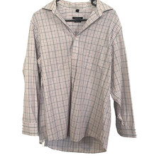 Van Heusen Mens 16-32/33 Plaid Long Sleeve Button Pocket Dress Business Shirt